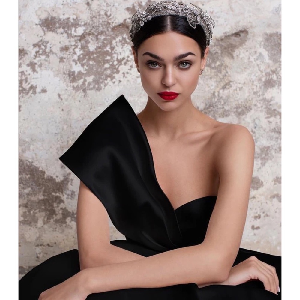 Pronovias NYC TOURMALINE Black Silk Gown Turmaline Spanish Ball Wedding Dress - Picture 8 of 13
